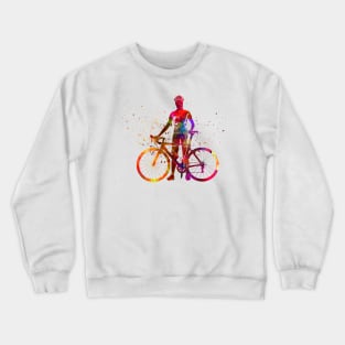 watercolor cycling triathlon Crewneck Sweatshirt